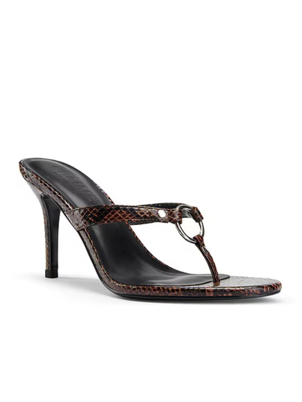 Femme LA x REVOLVE Akio Sandals Brown Snake harness heels shoes sz 8